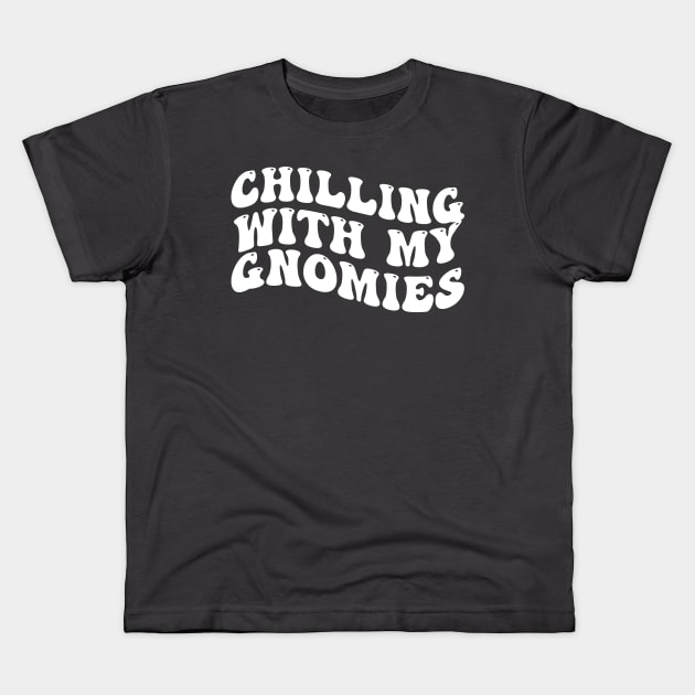 Chilling With My Gnomies , St Patricks Day Kids T-Shirt by Justin green